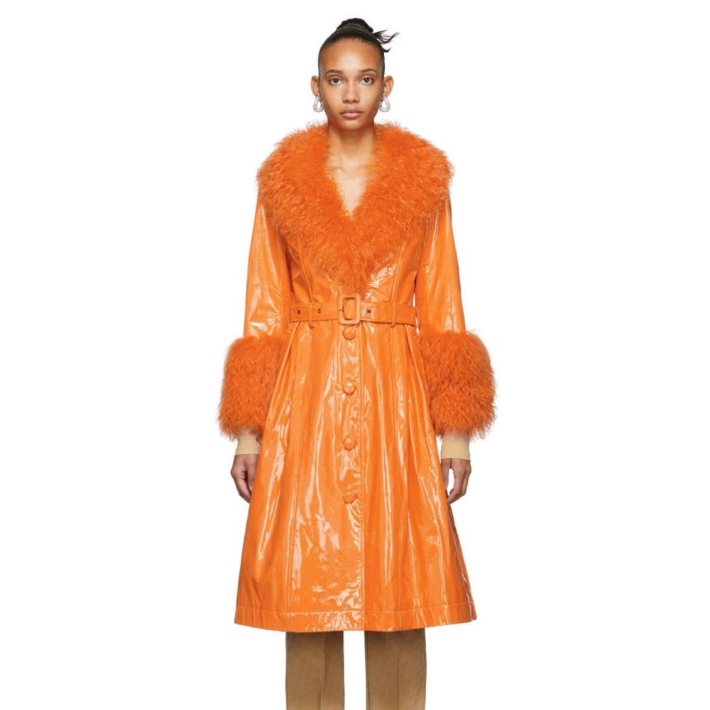 SAKS POTTS ORANGE FUR COAT